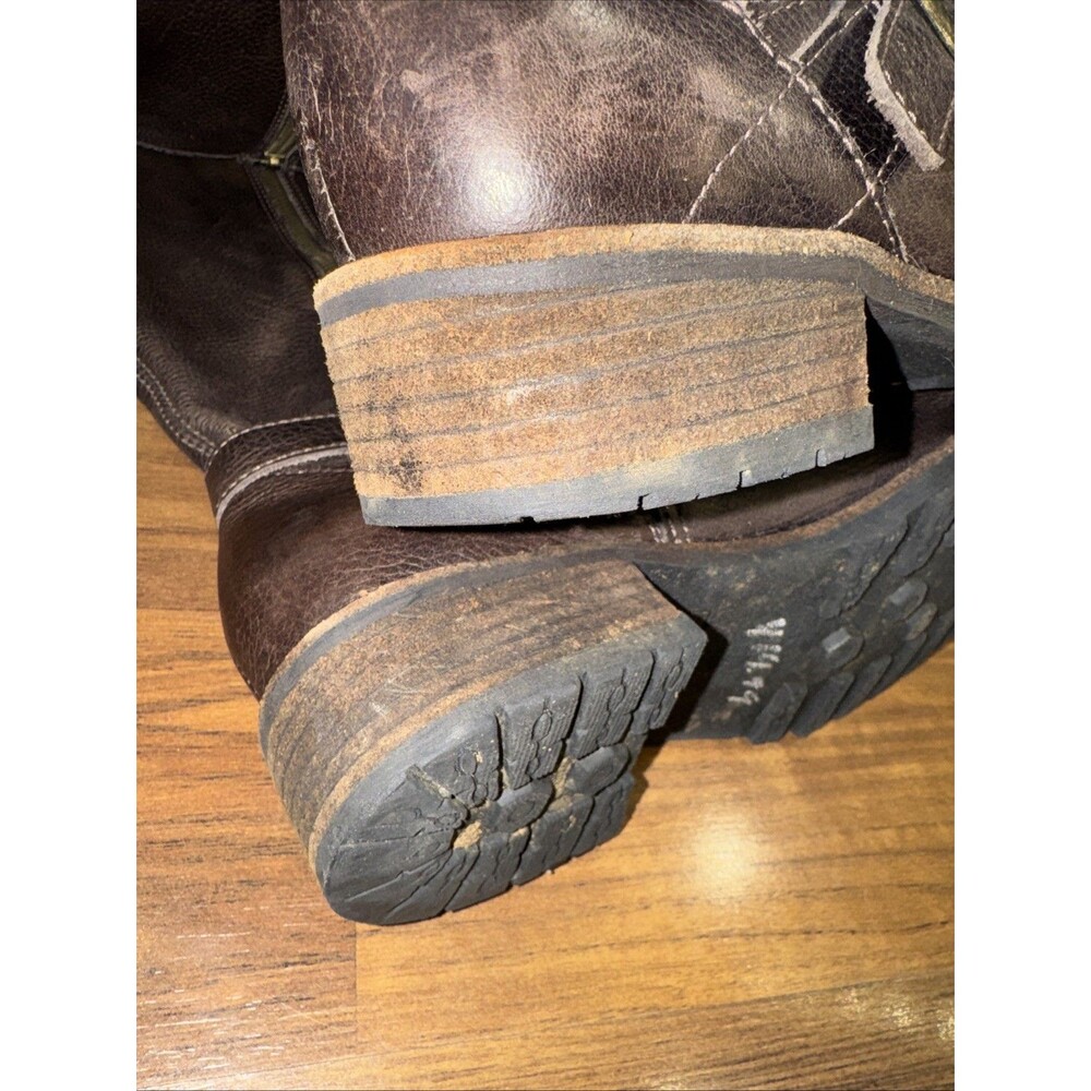 Vintage LL BEAN Calf hi Brown leather BOOTS womens 7.5 Made in Brazil-Zipper - Picture 8 of 16